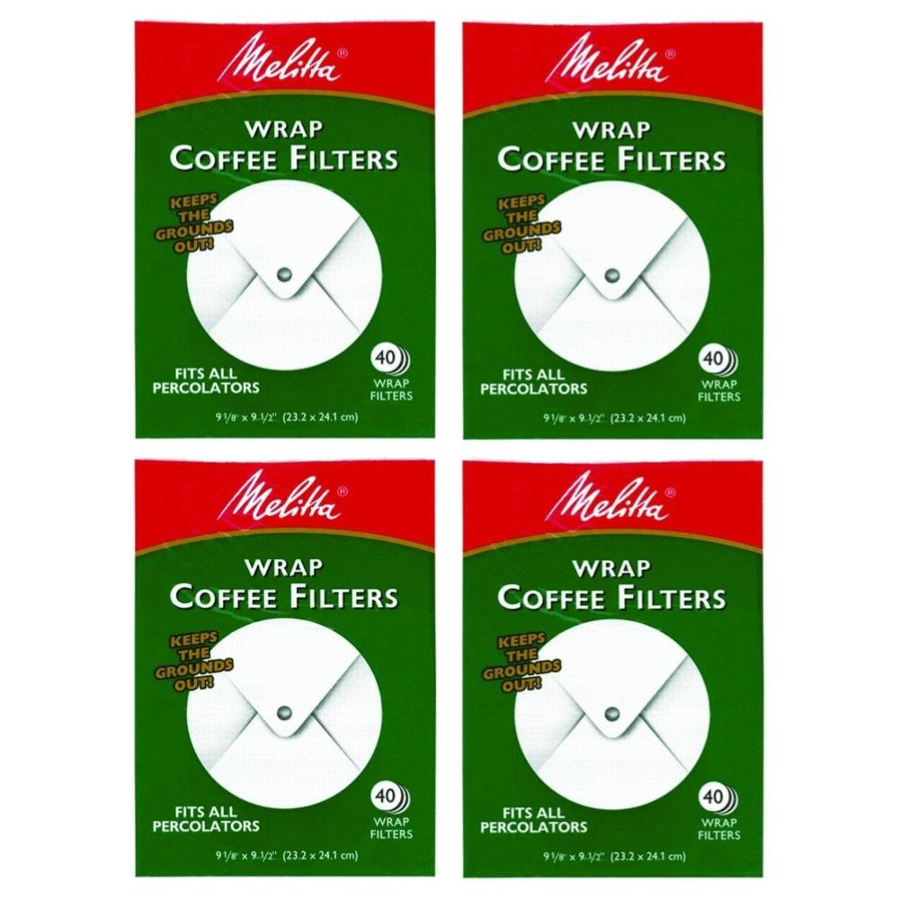 Melitta 627402 Super Premium Wrap Around Coffee Filters 4-pack, 40 Count each