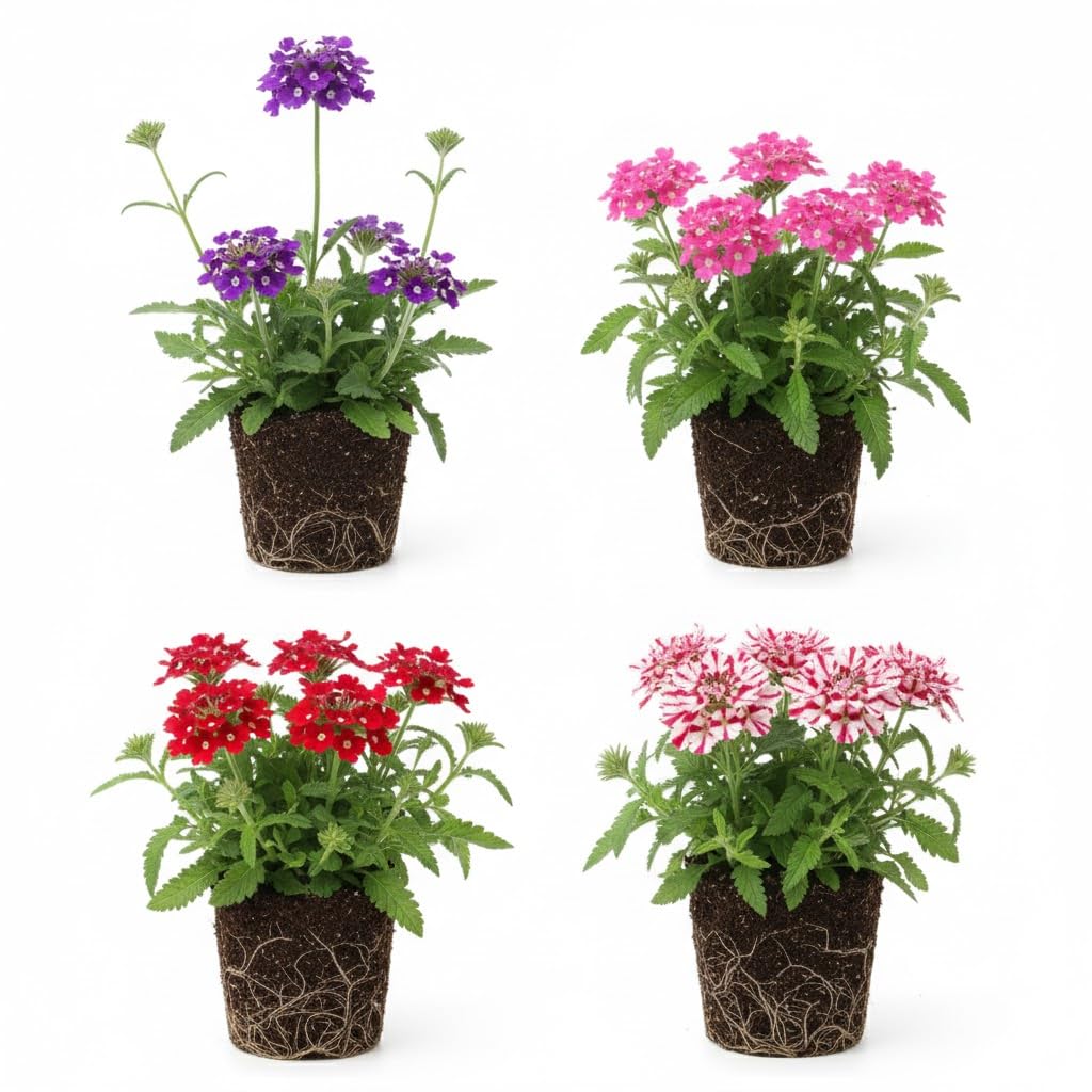 Set 2 Verbena Live Plants, Perennial Verbena Flowers, Long-Lasting, Hardy Flowering Plant for Planting (Assorted)