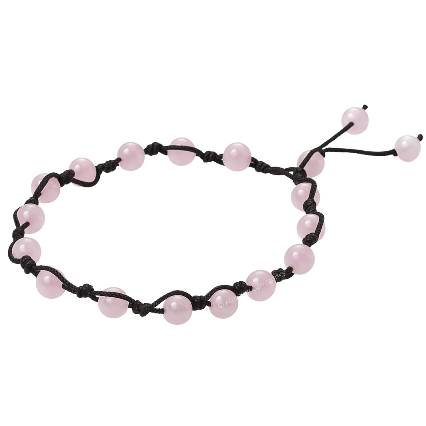 Amazing Gemstone Rose Quartz Anklet Ankle Bracelets for Women - Waterproof Beaded Healing Crystal Anklets, Plus Size Chakra Gemstone Bead Anklet (Stretchy Adjustable - Hand Knotted)