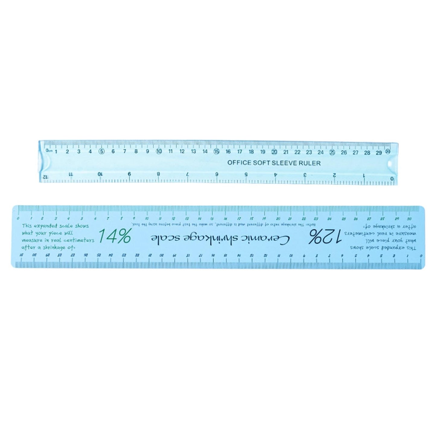 Nishiyuenyi Ceramic Shrinkage Scale Ruler, Ceramic Measuring Ruler, with Standard Ruler, for Pottery Lovers Clay Sculpture Pottery Tools