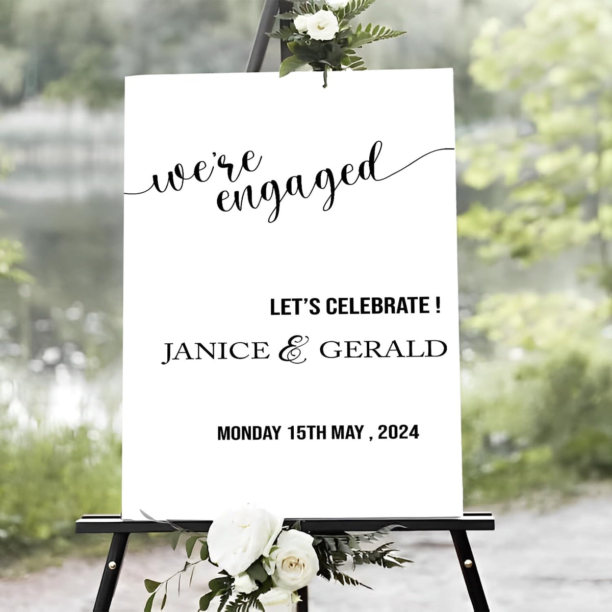 Engagement Party Sign, Engagement Decorations, Minimal Engagement Party Welcome Sign Portrait, Engaged Printable Sign Template, Custom Engagement Welcome Sign