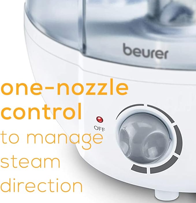 Beurer LB27 Ultrasonic Air 0.8 Gallon Tank, Auto Shut-Off, Baby Kids Vaporizer Cool Mist Filter Free Silent, Humidifier