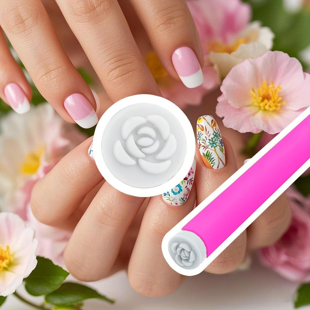 48 Pcs Nail Stamp Pen Set, Nail Art Pens, Quick Nail Art Tools with Different Patterns, Flower Butterfly Rose DIY Nail Stamping Pen Kit, Nail Design Tools for Women
