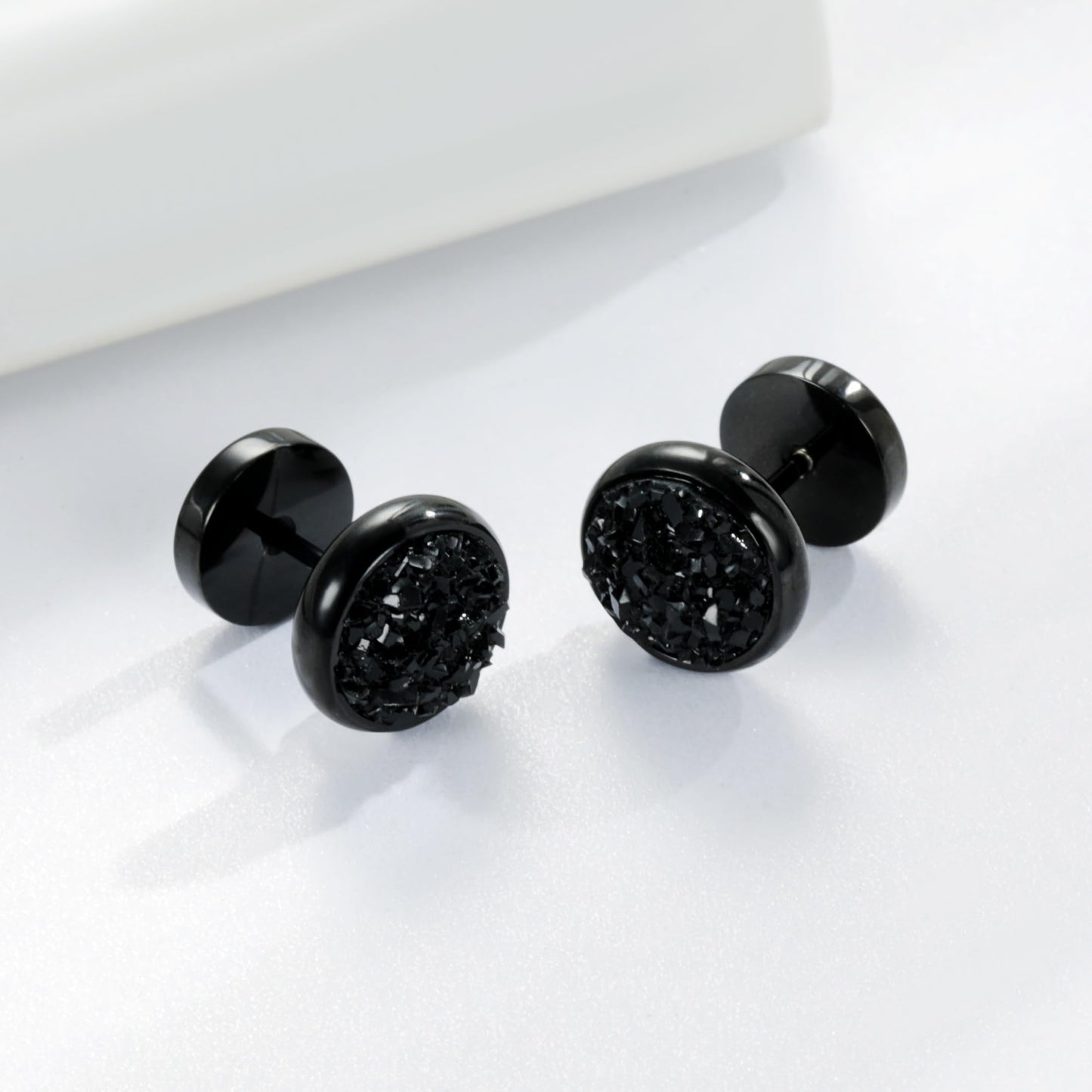 Women Men Flat Back Stud Earrings Non-Nickel Crystal Stone Earrings Titanium Stainless Steel Hypoallergenic Cartilage Earrings Stud for Sensitive Ears