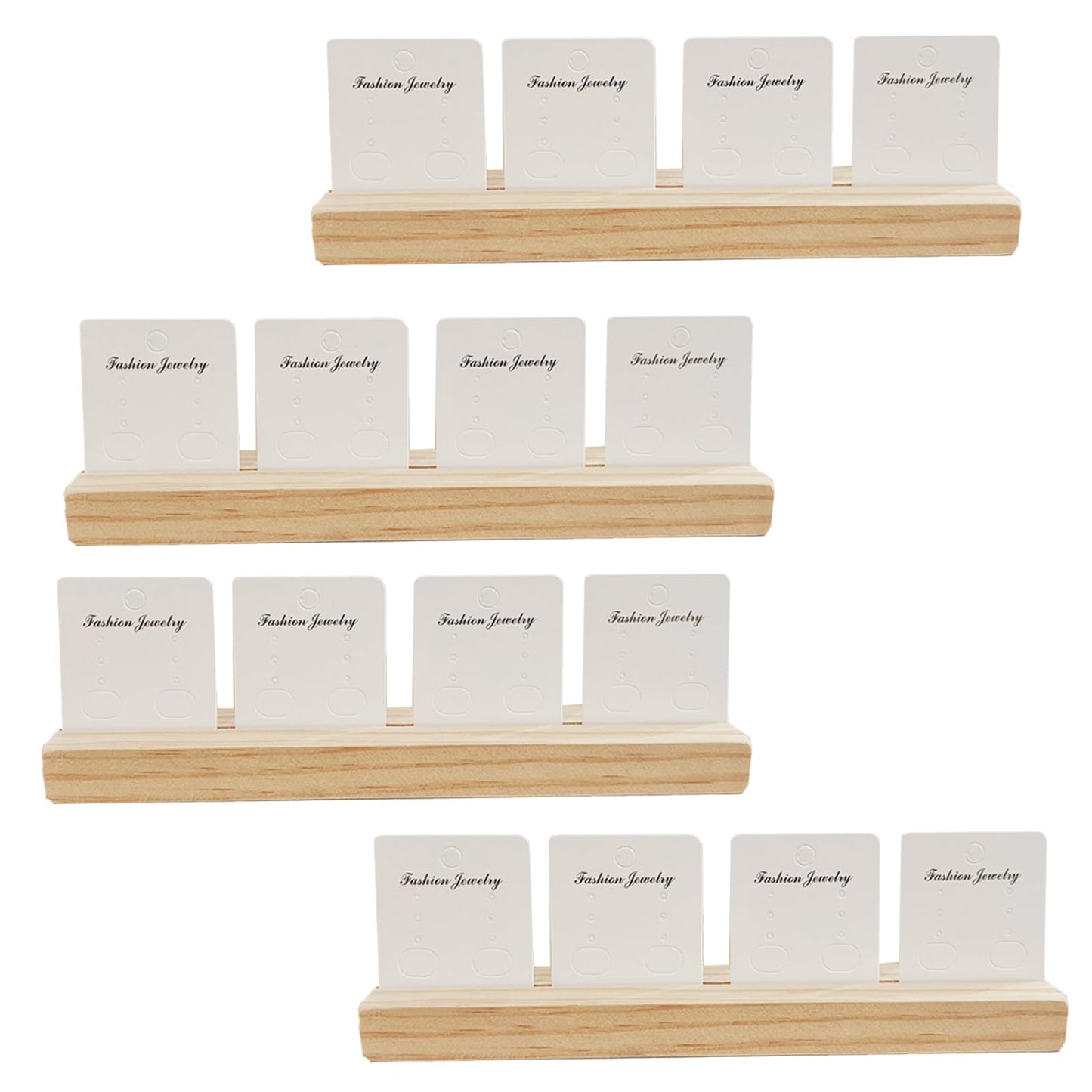 XFJYMXDM 4 Set Jewelry Display Boards Earring Card Holder, Wood Earring Card Holder for Jewelry Show