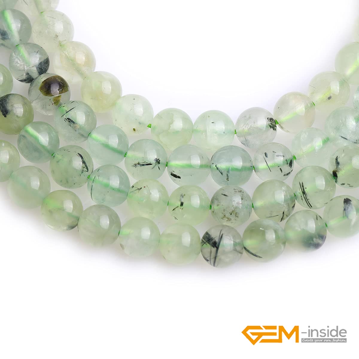 GEM-insid Prehnite Gemstone Loose Beads Natural Energy Power Beads for Jewelry Making 8mm Round 15"