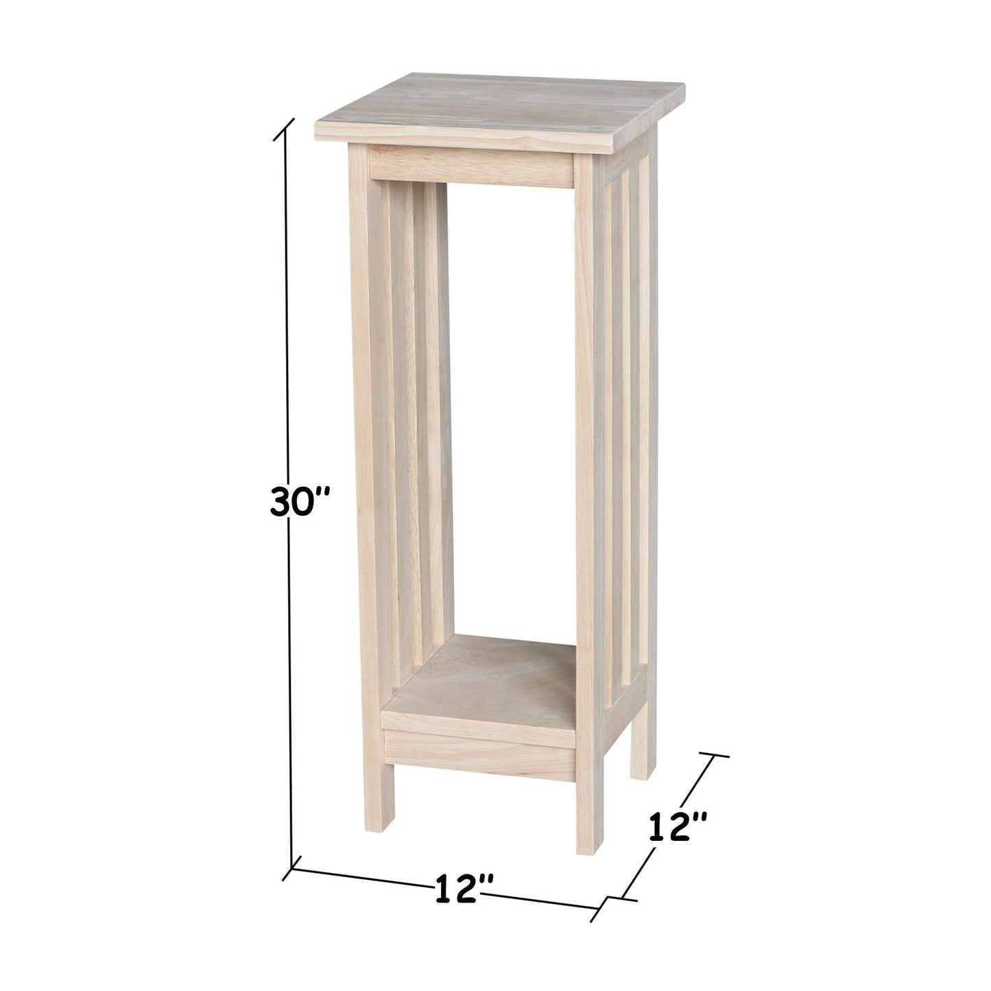 International Concepts Mission Plant Stand, 30-Inch High, Solid Parawood, Unfinished