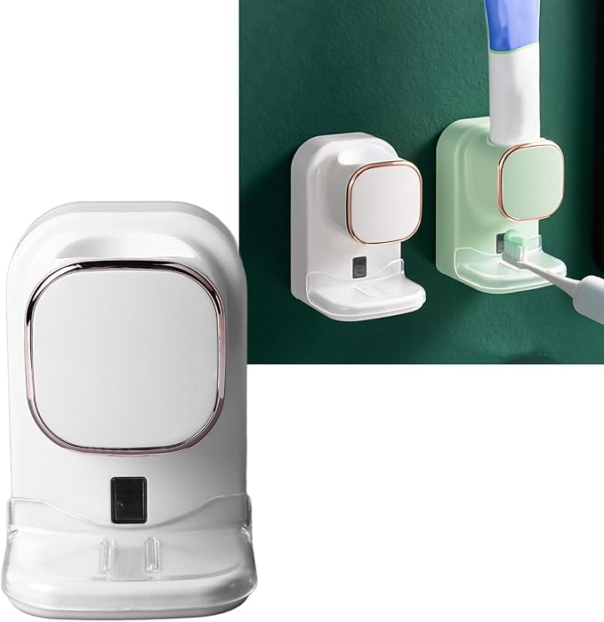 Electric Toothpaste Dispenser, Responsive Electric Toothpaste Squeezer Wall Mount with Sensor for Kids for Bathroom (White)