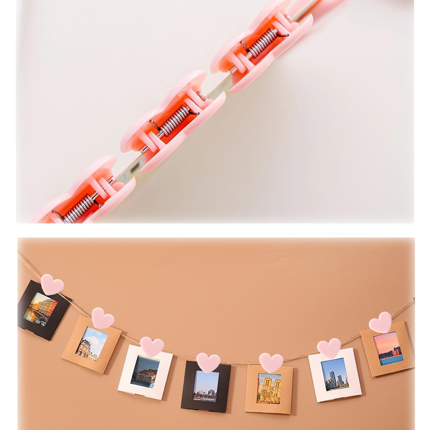 60pcs Heart Shaped Binder Clips,Mini Decorative Paper Clips,Paper and Bag Clips for Coffee Office Photo Picture Pages Holder