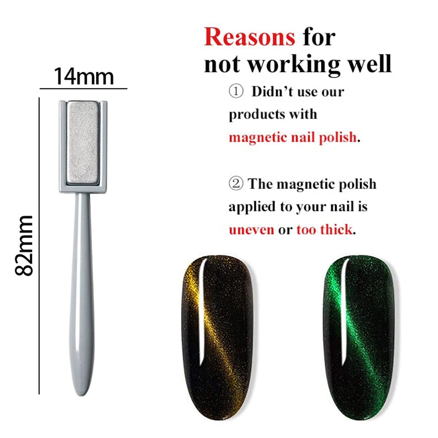 SILPECWEE 11Pcs Nail Magnet Cat Eye Magnet for Nails Magnetic Gel Polish Nail Polish Magnet Wand Nail Sticks Nail Design Tools Nail Art Accessories for DIY& Salon