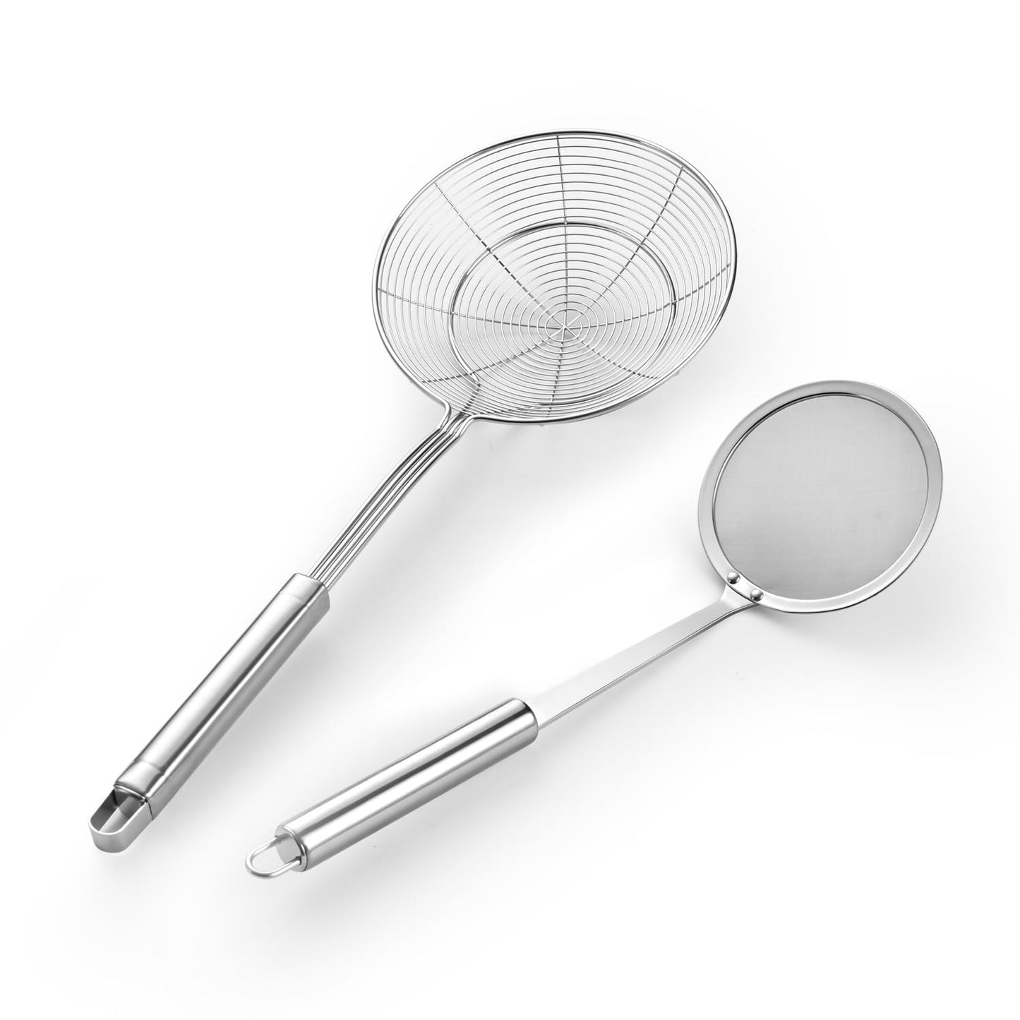 6.14 Inch Oil Spider Strainer Kitchen Cooking Tools With Mesh Filter,Stainless Steel Slotted Skimmer Spoon For Deep Fryer Basket,Strainer For Noodle,Pasta,Donut