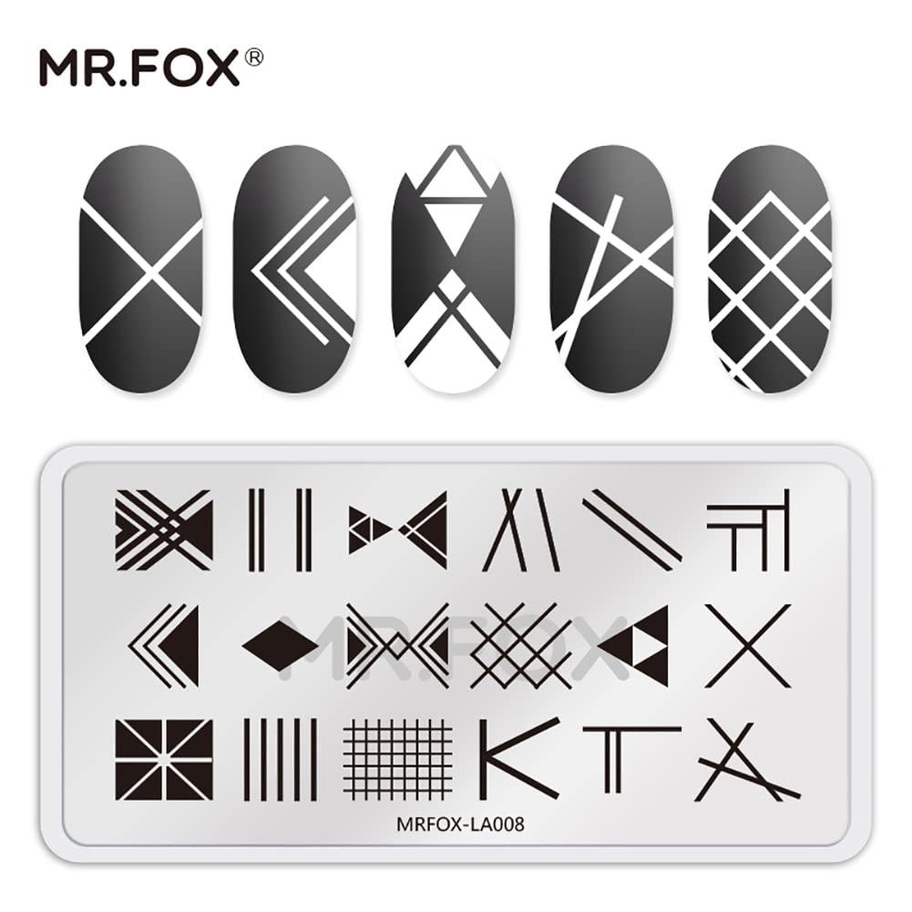 MR.FOX Nail Stamping Plate Set, 5Pcs Nail Art Stamp Kit Templates for Women with Plenty of Images