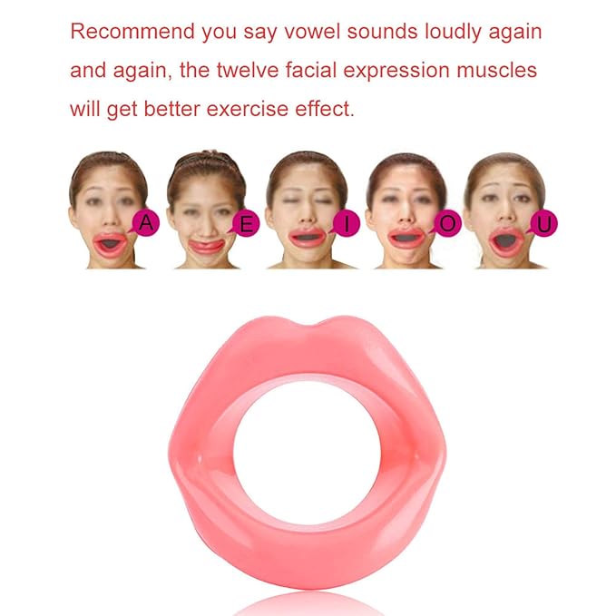 Majatou Lip Trainer, Silicone Face Lifting Lip Exerciser Mouth Muscle Tightener Tightening AntiWrinkle Tool