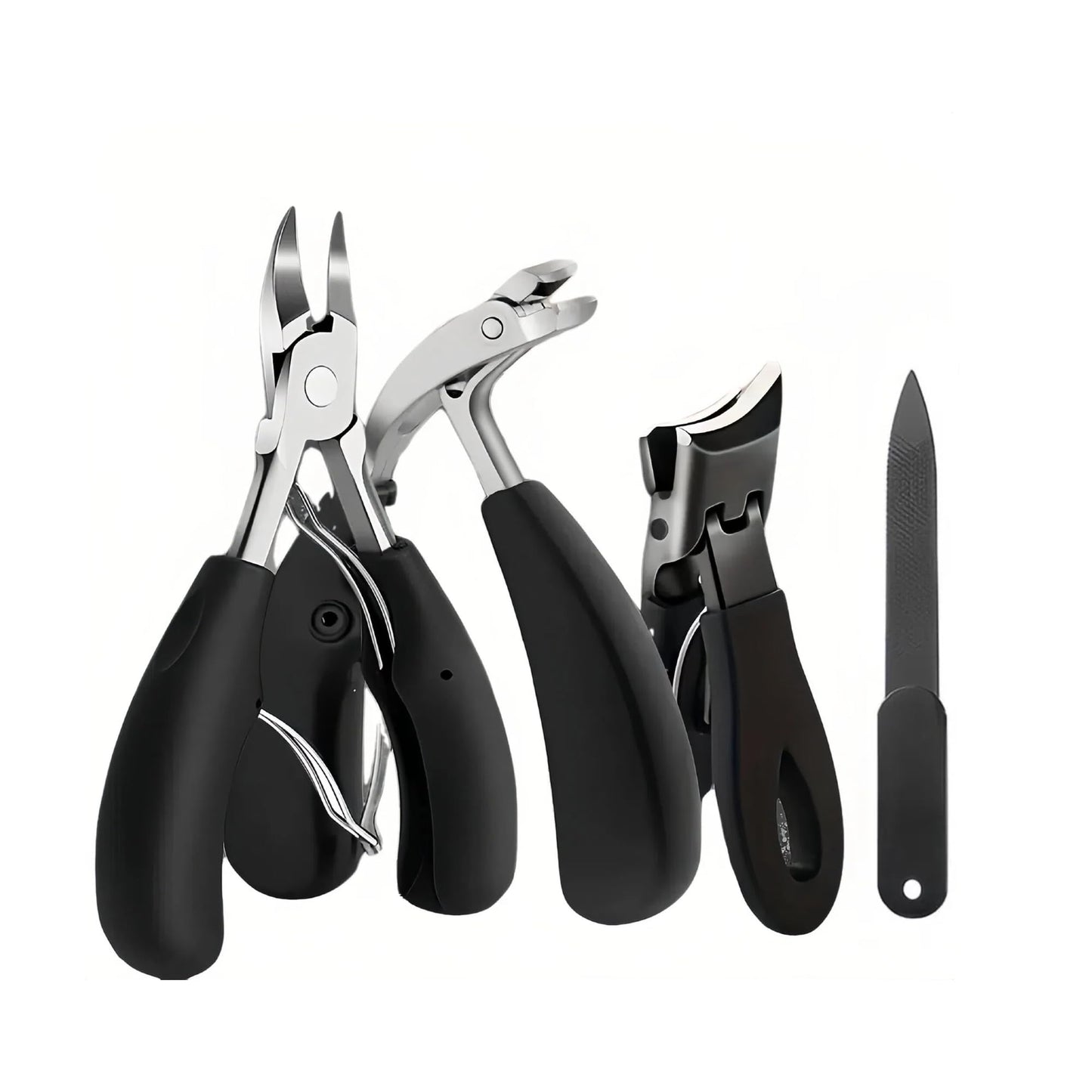 Heavy Duty Toenail Clippers,Handle Nail Clippers,for Thick & Ingrown Nails– 4-in-1 Angled Head Set, Ultra Sharp Slanted Cutter, Wide Jaw & Nail File