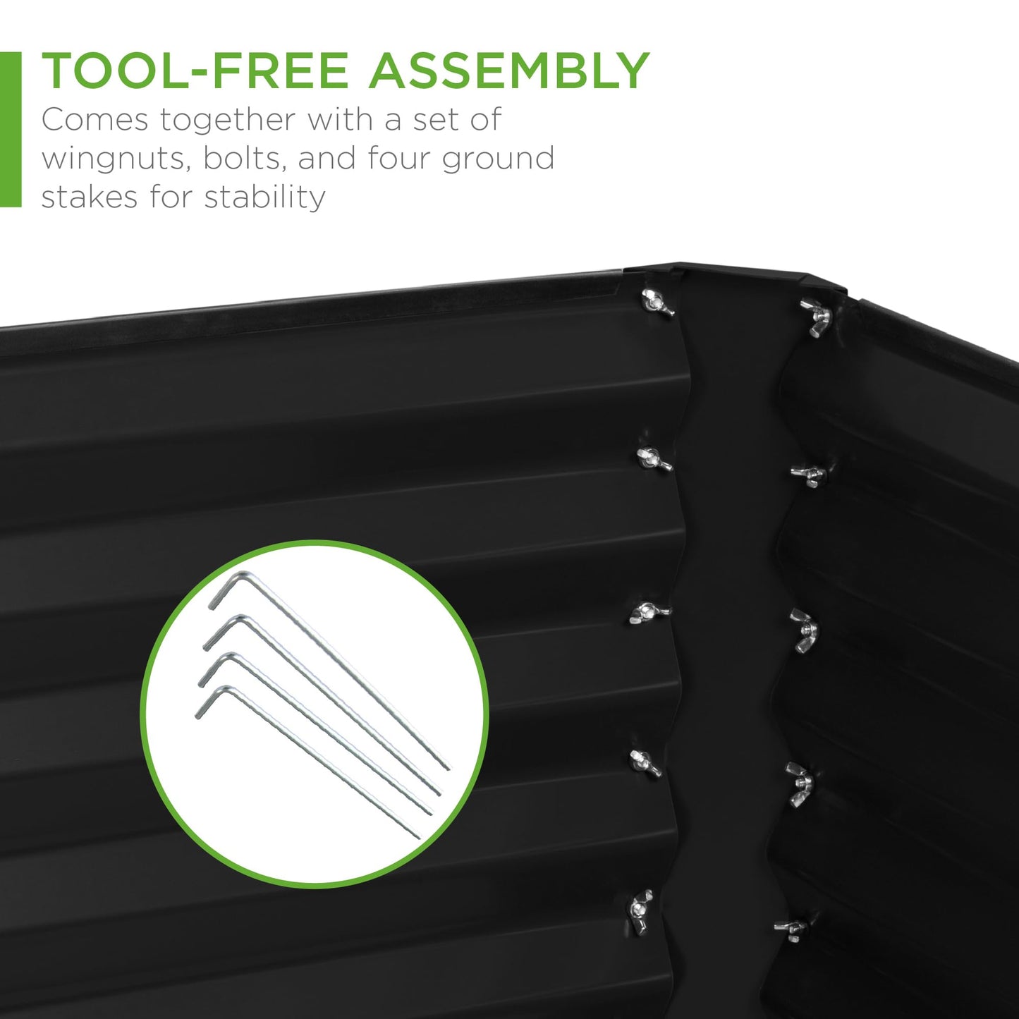Best Choice Products 6x3x2ft Outdoor Metal Raised Garden Bed, Deep Root Box Planter for Vegetables, Flowers, Herbs, 269 Gallon Capacity, 100% Non Toxic Materials - Black