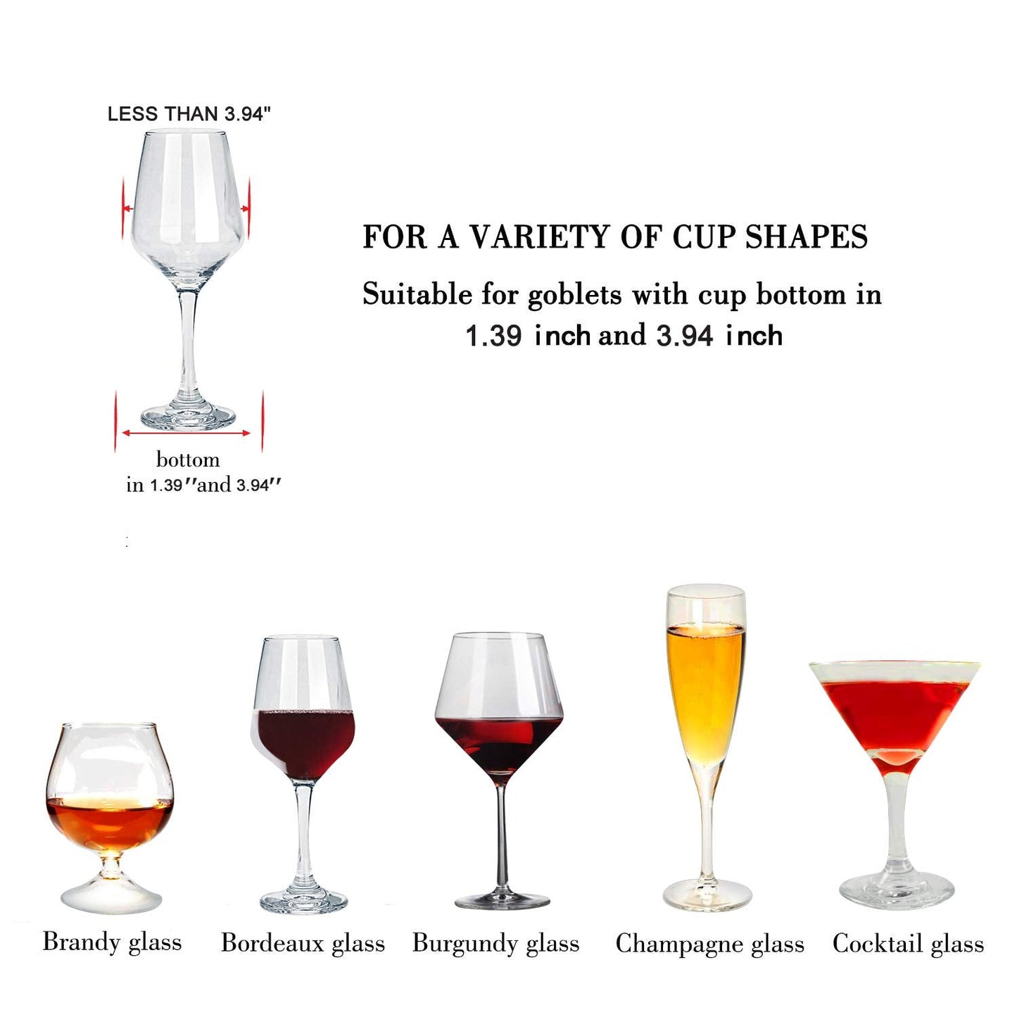MOCOUM Wine Glasses Rack Under Cabinet Stemware Rack,Wine Glass Hanger Rack Wire Wine Glass Holder Storage Hanger for Cabinet Kitchen Bar (4 Rows)