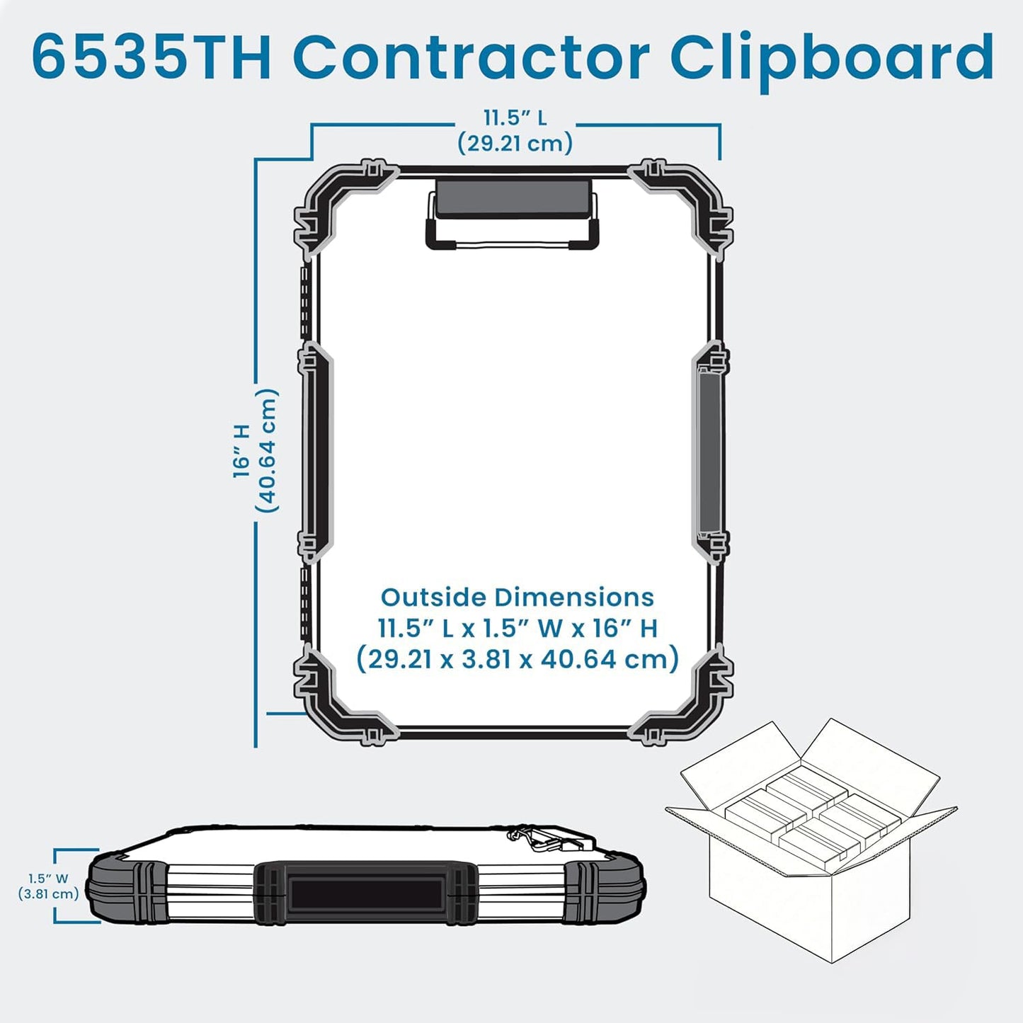 Flambeau Heavy-Duty Contractor Clipboard Document Holder, Portable Storage Organizer for Papers, Receipts & Forms | Office, School & Jobsite Use, Grey