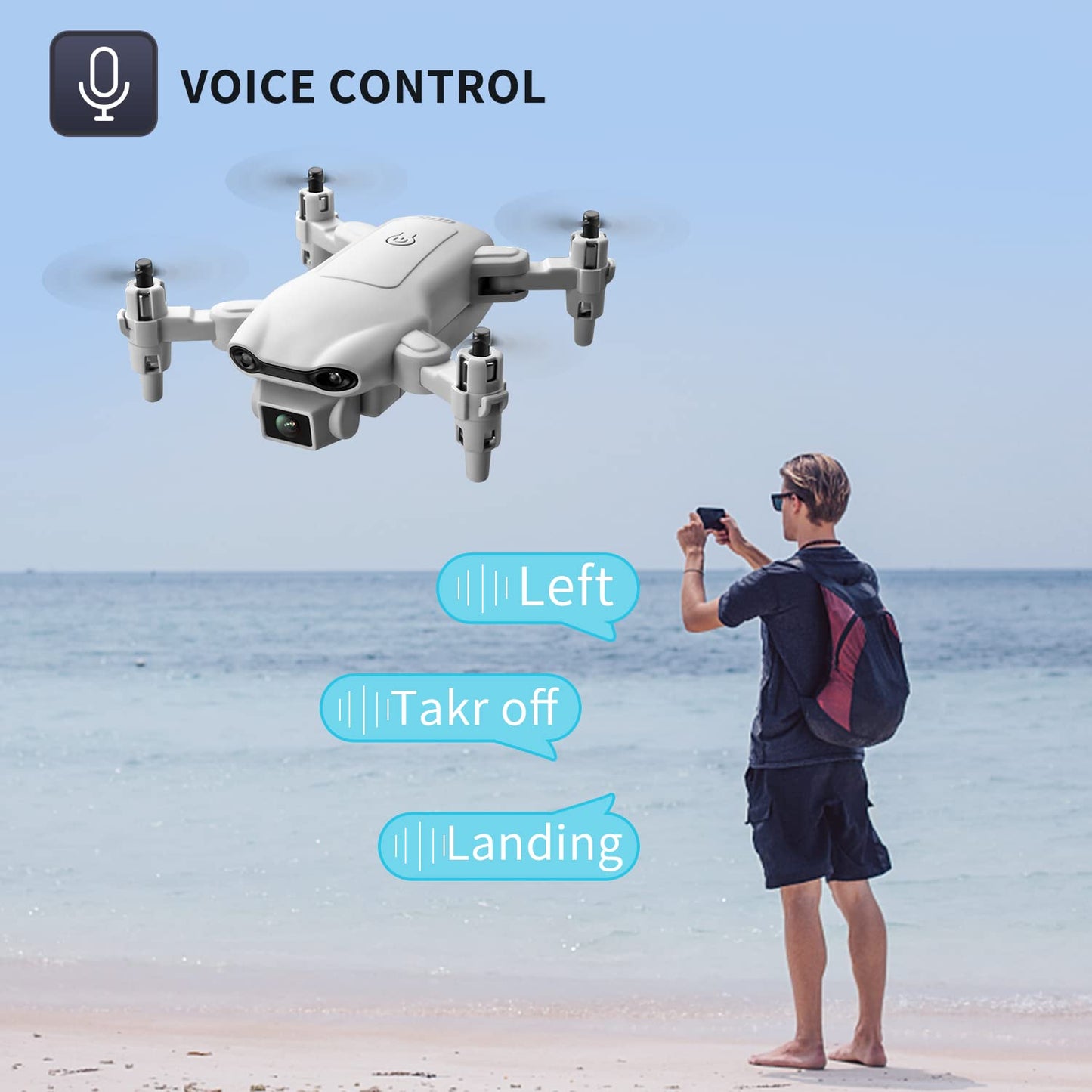 4DV9 Mini Drone with 1080P HD Camera for Kids Live Video RC Quadcopter for Adults Beginners Toys Gifts,Altitude Hold, Waypoints Functions,One Key Start,3D Flips,3 Batteries,Gray