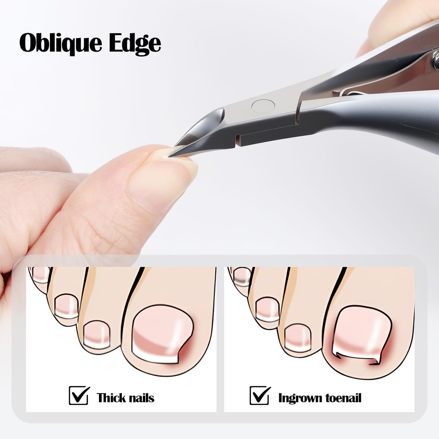 Criyar (Silver 1 PACK) Wide-Grip Cuticle Nippers & Trimmer Set, Precise Stainless Steel Cuticle Remover Pusher Cutter, Manicure Pedicure Tools Kit for Women Toenail Clippers and Nail Supplies Scissors