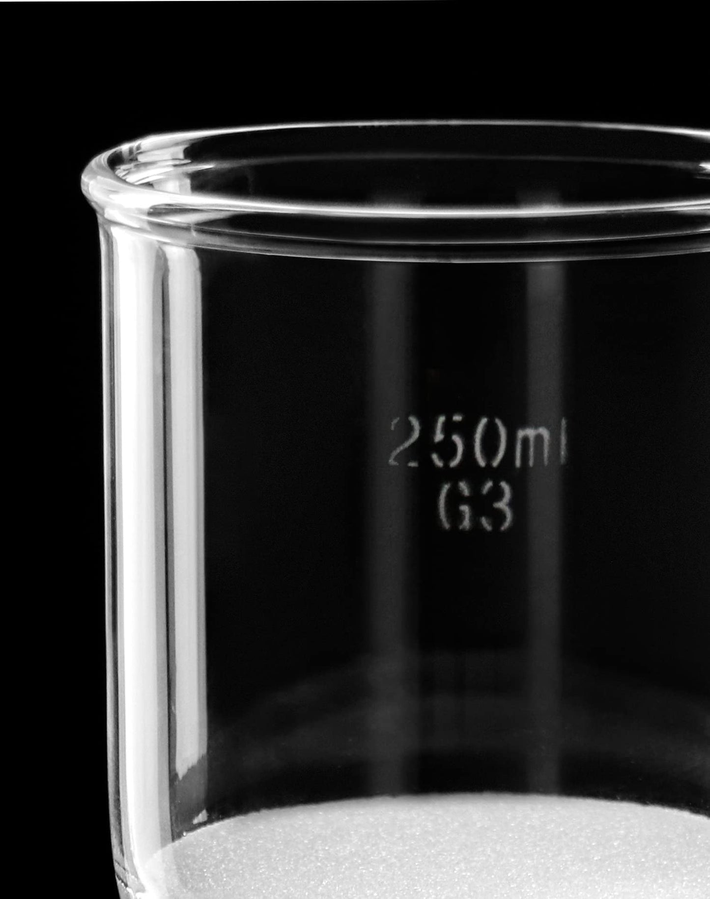 QWORK 250ml Buchner Funnel, Borosilicate Glass Buchner Filtering Funnel with 24/40 Standard Taper Inner Joint, Medium Frit (G3) Lab Glassware with Vacuum Serrated Tubulation
