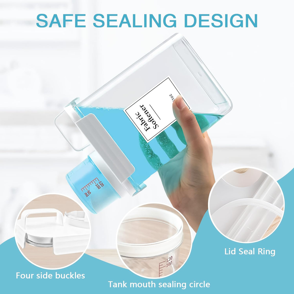 3 Pack Laundry Detergent Dispenser (183 Fl Oz)