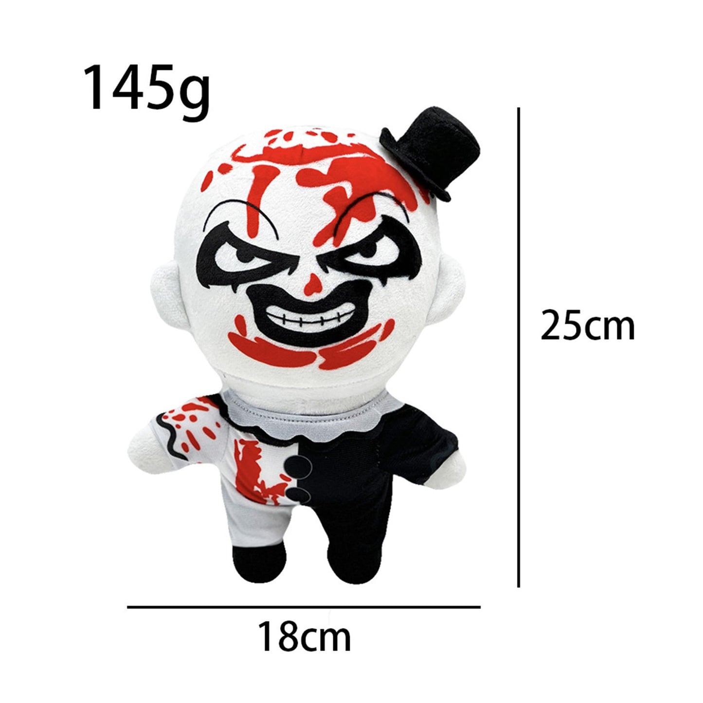 UAZIHEEY Clown Plush Doll Black White Killer Clown Plushies Stuffed Dolls for Birthdays Christmas,A
