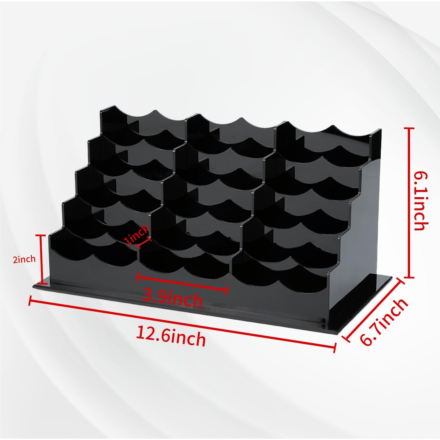 Vevitts Business Acrylic Card Holder Display for Desk, 15 Slots 5 Tiers Multiple-Black Acrylic Business Card Stand Set, Holds Approximately 750 Cards
