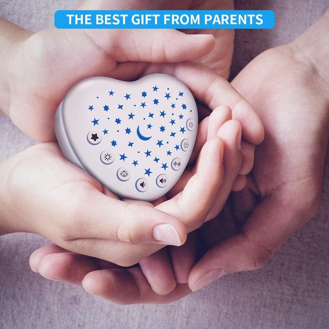 BEREST Sound Machine for Babies, Adults & Kids | 15 Soothing Sounds Featuring White Noise & 9 Lullabies, Cry Sensor, Star Projector | Mini, Rechargeable, Travel Friendly