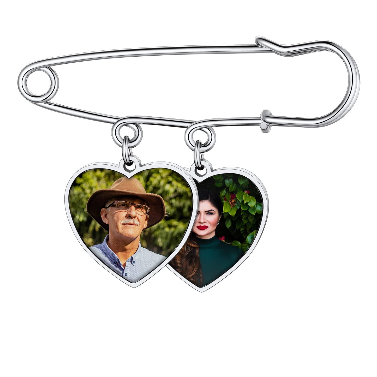 Custom4U Photo Charm for Wedding Bouquet Heart Memory Charms Funeral Boutonniere with Pictures Customized Wedding Gifts