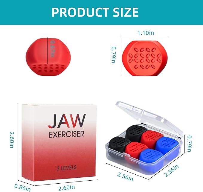 6pc Jaw Exerciser Ball Jawline Jaw Tooth Train for Man&Woman Enhancing Gum Double Chin Exerciser Jawline Gum Enhance Your Facial Appearance Strong Jaw Workout Mouth Ball for Jaw