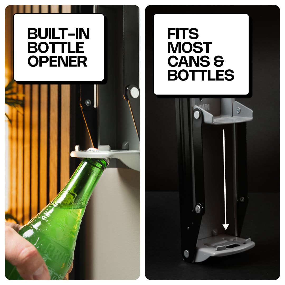 Can Crushers - Wall Mounted Aluminum Can Smasher - Ideal for Garbage Can and Recycling Bin - Outdoor Bar Accessories Must-Have - Efficient Plastic Bottle & Can Crusher by Strawn (Gray)