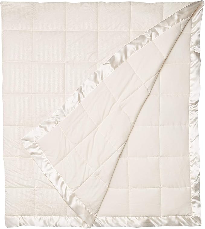 Madison Park Cambria Down Alternative Blanket, Premium 3M Scotchgard Moisture Wicking Treatment, Lightweight and Soft Bed Cover For Summer with Satin Trim, Oversized King Ivory