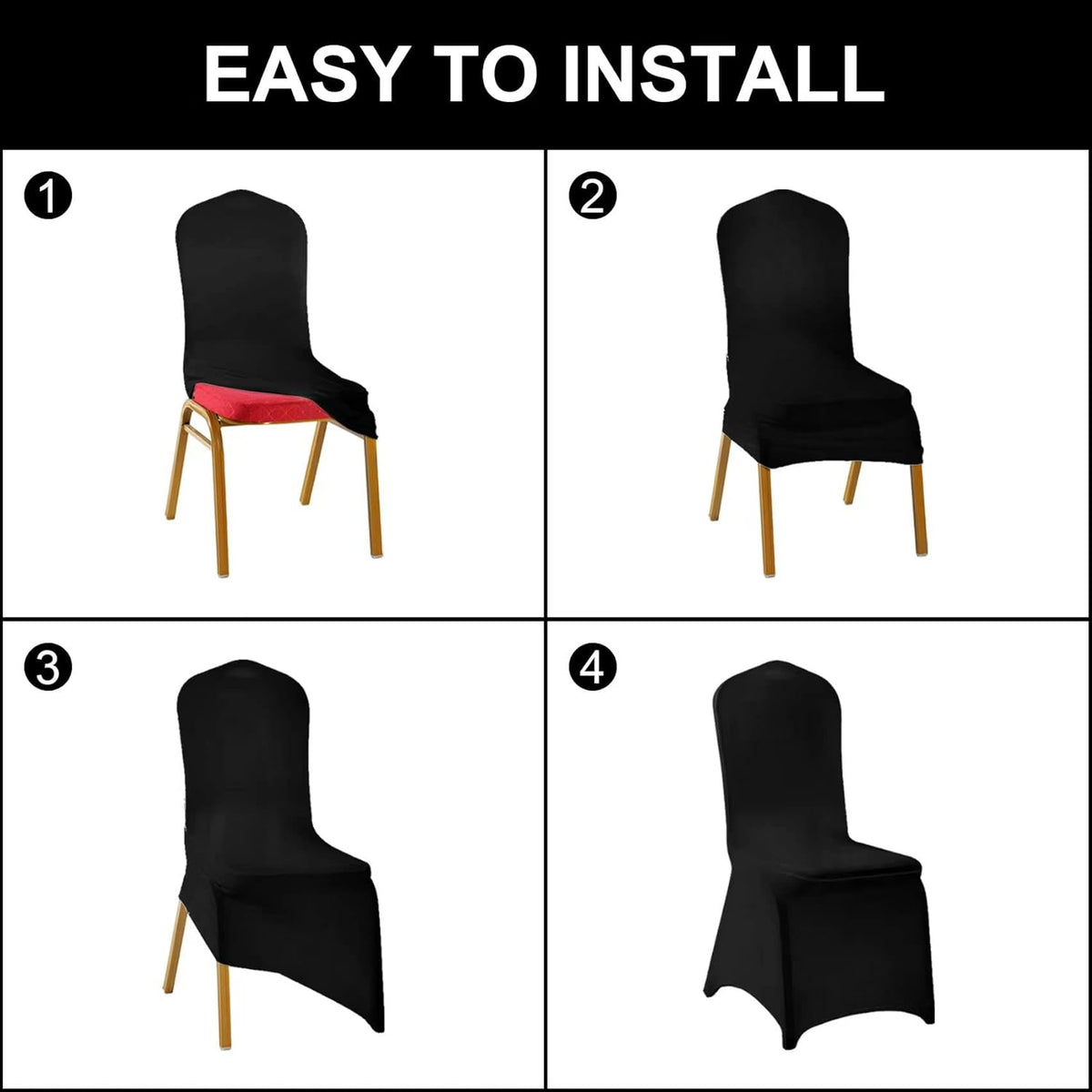 SUPERO Waterproof Spandex Chair Cover 25PCS, Stretch Dining Chair Covers, Polyester Outdoor Chair Covers, Protector Stretch Chair Cover for Party Universal, Banquet, Wedding Event, Hotel(Eggplant)