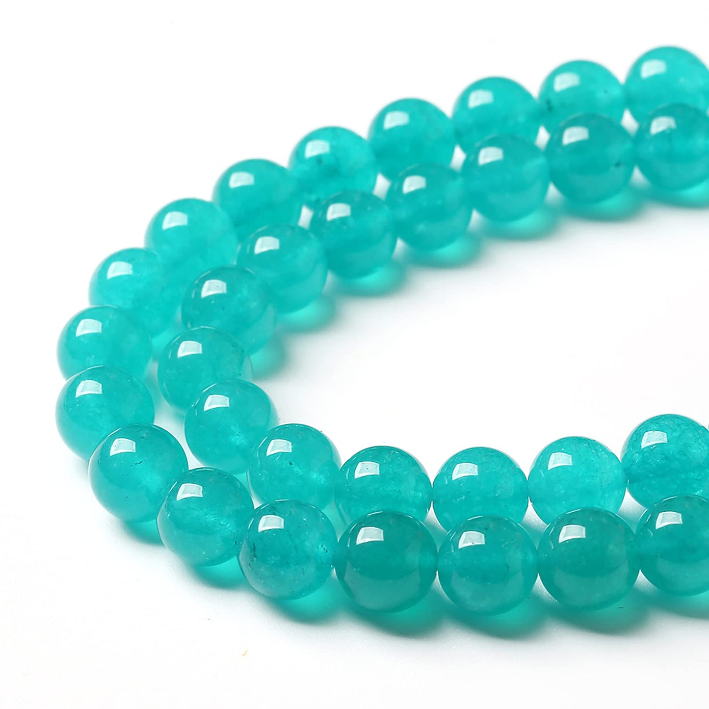 61PCS 6mm Natural Stone Beads Blue Amazonite Jade Stone Round Loose Beads for Jewelry Making DIY Bracelet Necklace 15 Inch