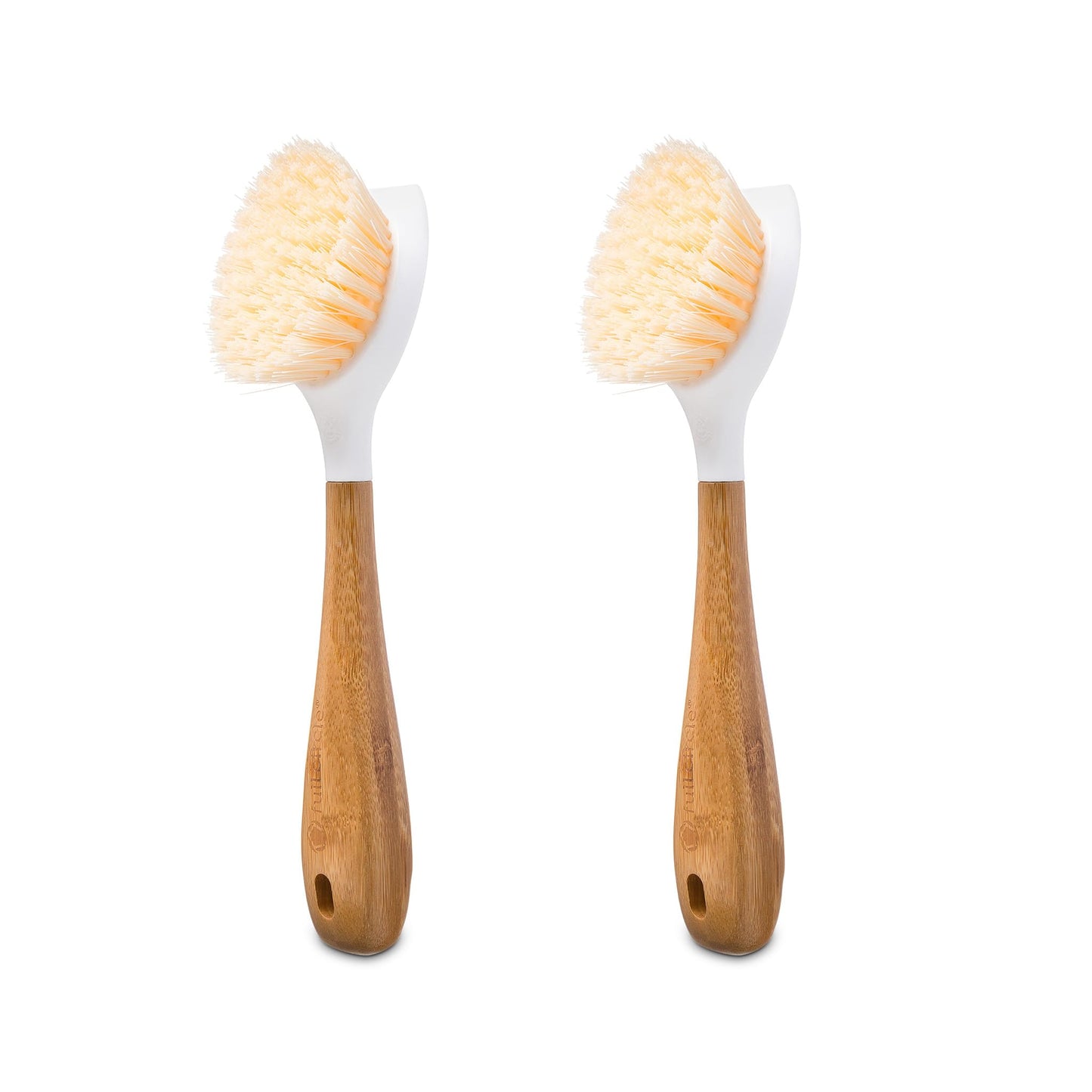 Full Circle Be Good - Bamboo Handle Dish Brush – Sustainable Kitchen Cleaning with Tough Bristles - Natural Dish Scrubber, Nonstick & Cast Iron Cleaner - Long Handle Brush for Dishes, Pots, and Pans