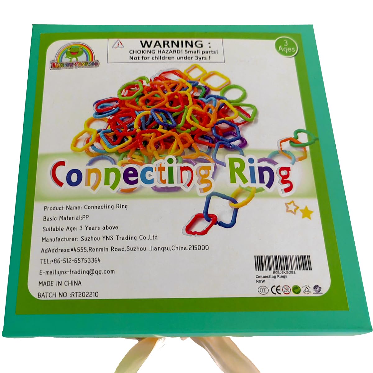 RAINBOW TOYFROG Baby Links Rings - 35 Geometric Linking Chains for Infants & Toddlers - Safe Teething and Sensory Development Toys - Car Seat & Stroller Accessories