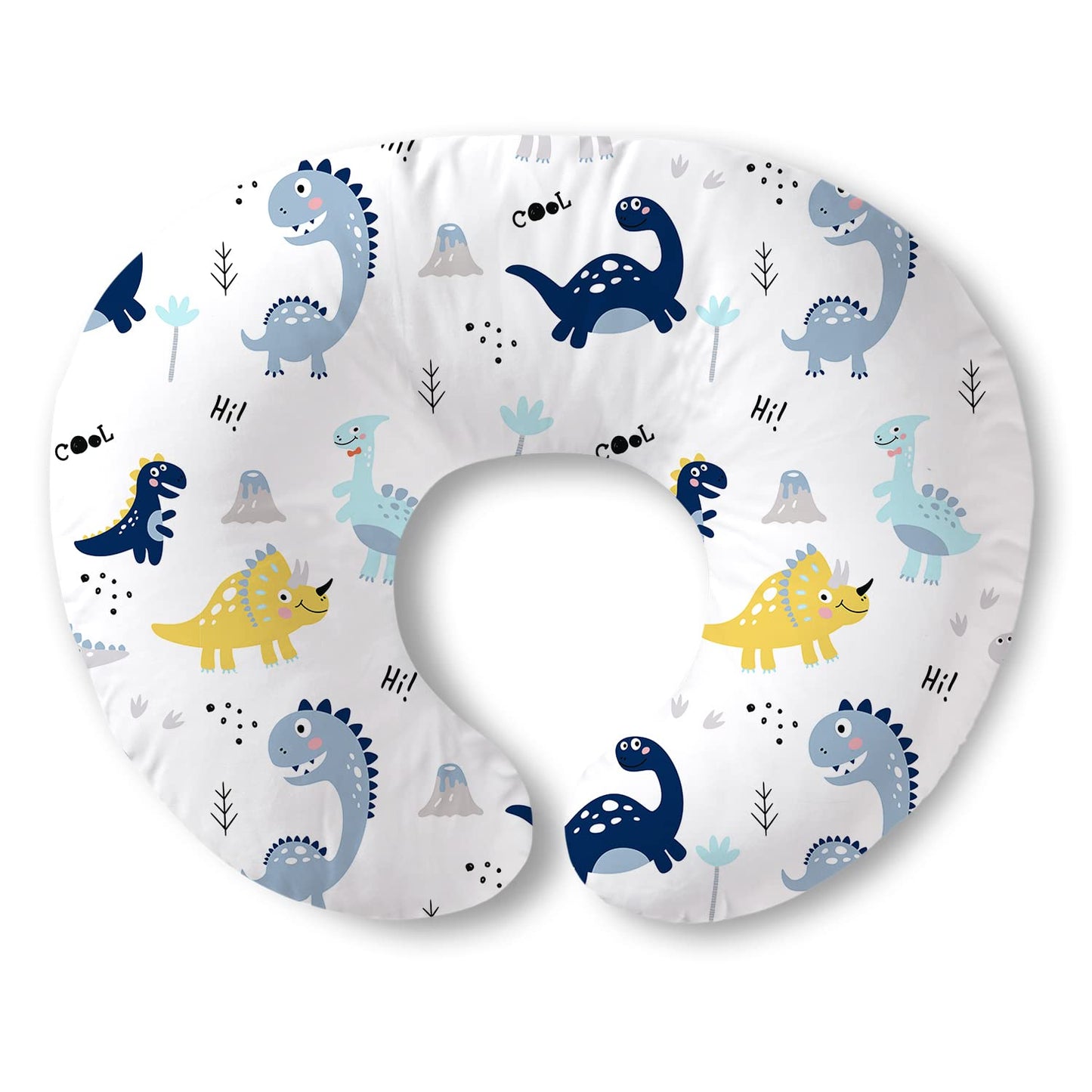 Plushii Nursing Pillow for Breastfeeding, Soft and Supportive Breastfeeding Pillow for Mom and Baby, Cute Feeding Pillow with Removable Cover for 0–12 Months, Dinosaurs World
