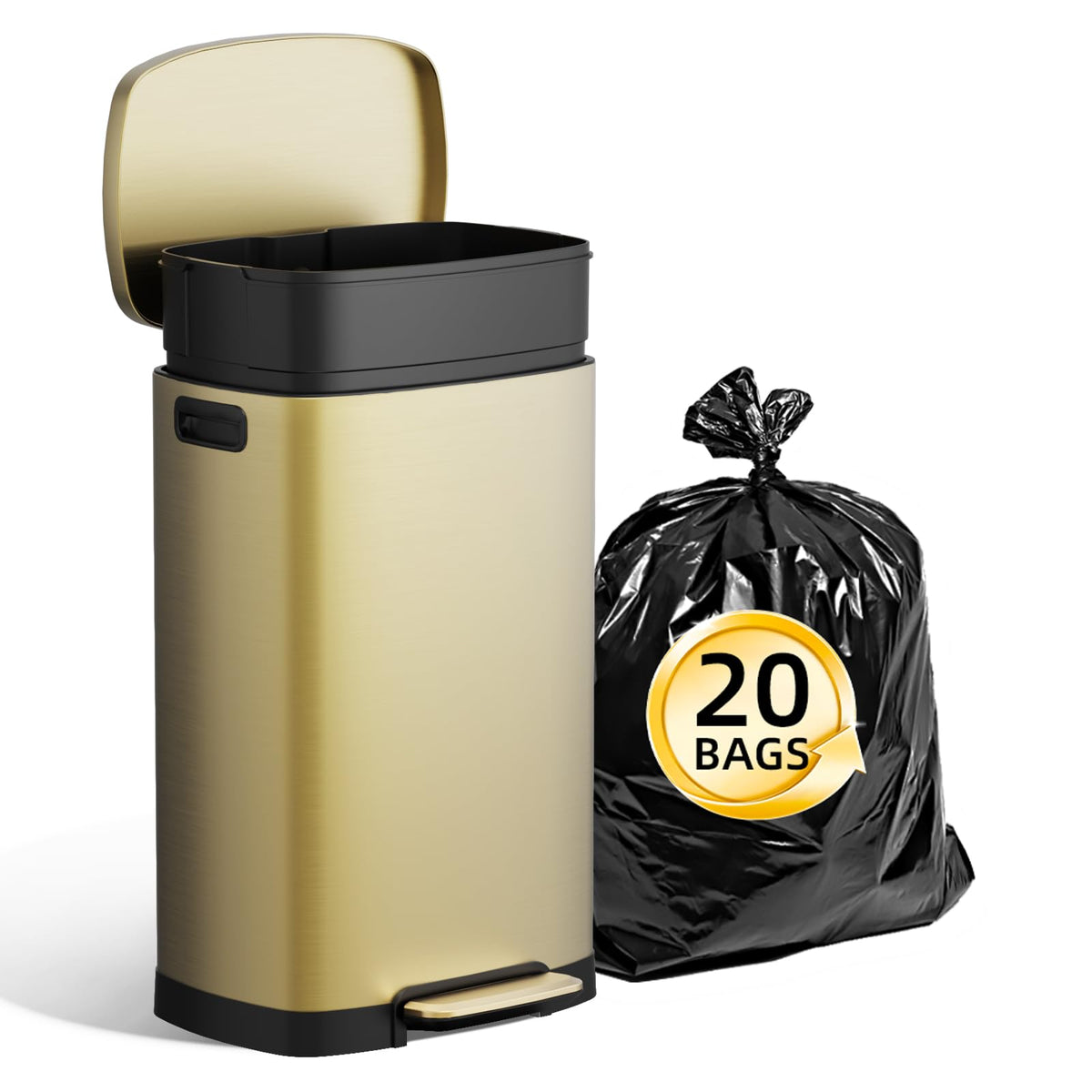 13 Gallon Kitchen Trash Can with Lid