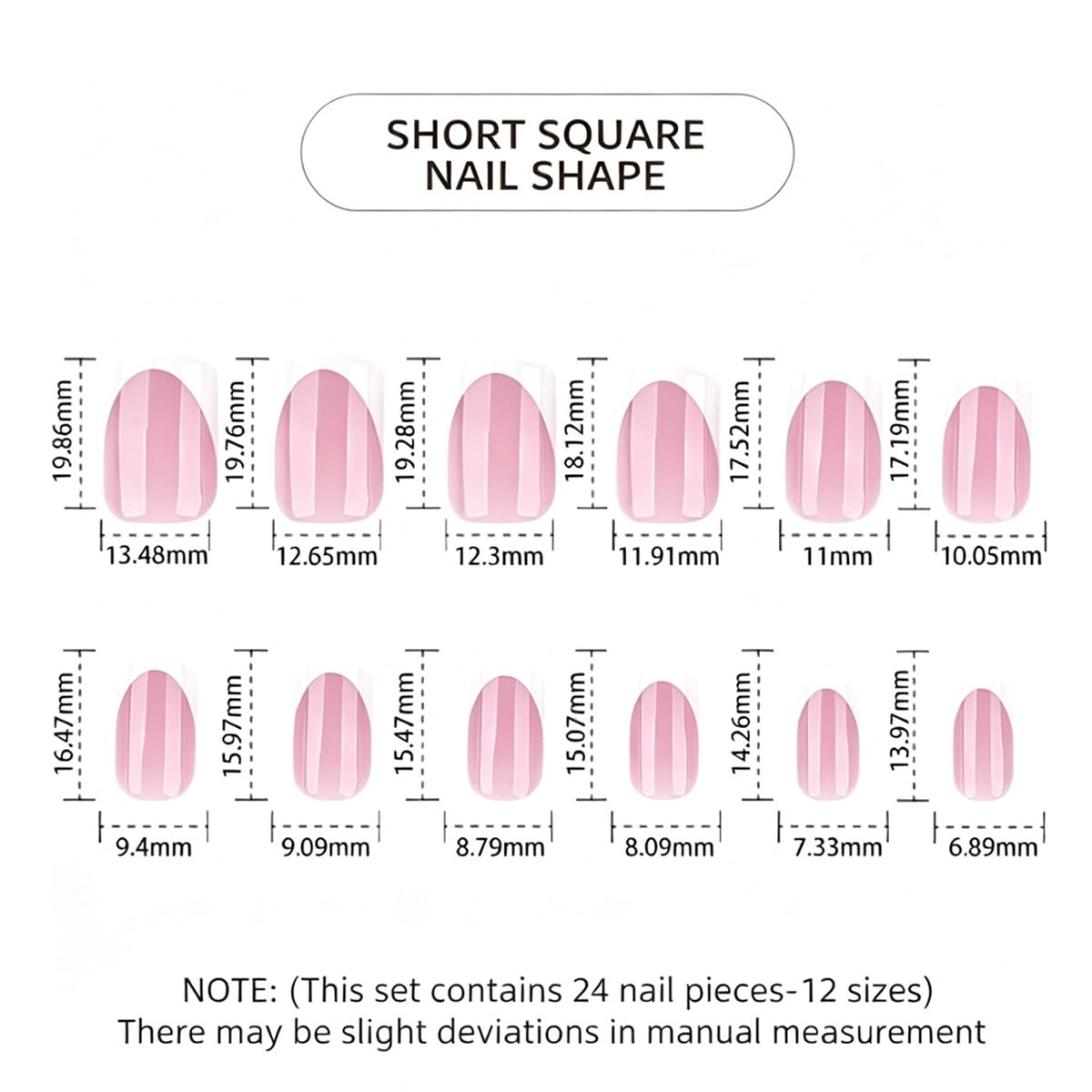 White French Tip Press on Nails Square Short Fake Nails Nature False Nails Press ons Glossy Acrylic Nails Reusable Full Cover Stick on Nails for Women Decoration