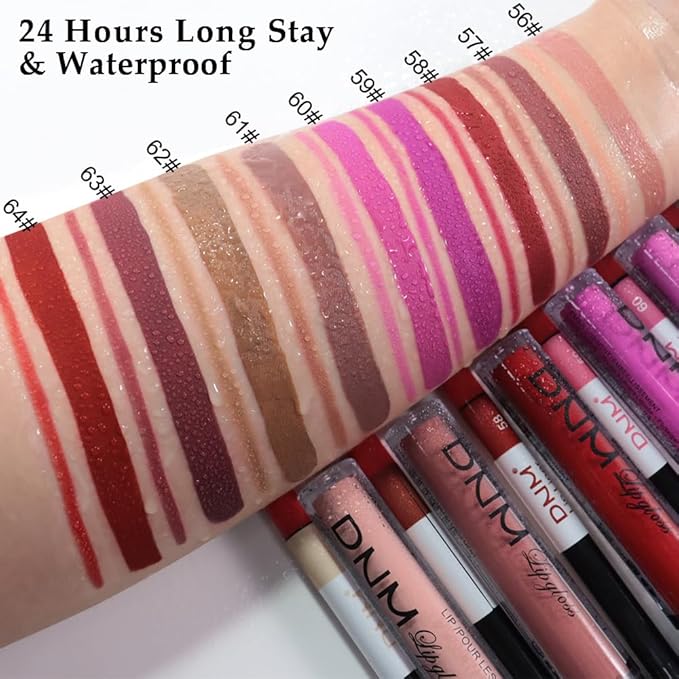 evpct 2Pcs Nuetral Nude Matte Lip Liner and Lipstick Combo Set for Women, Nude Lip Combo Set Liquid Lips Stick Gloss and Lipliner Stain Set Long Lasting Waterproof, Lips Makeup Pack 24 Hours originale