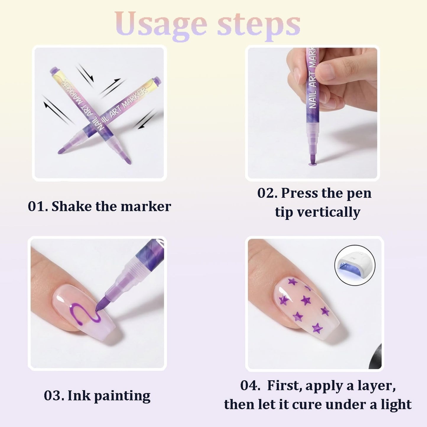 12 Colors Nail Art Pens Set, 0.7MM Quick-dry Nail Art Markers, Multi Purpose Acrylic Paint Pens Kit for Drawing & Home Salon Nail DIY