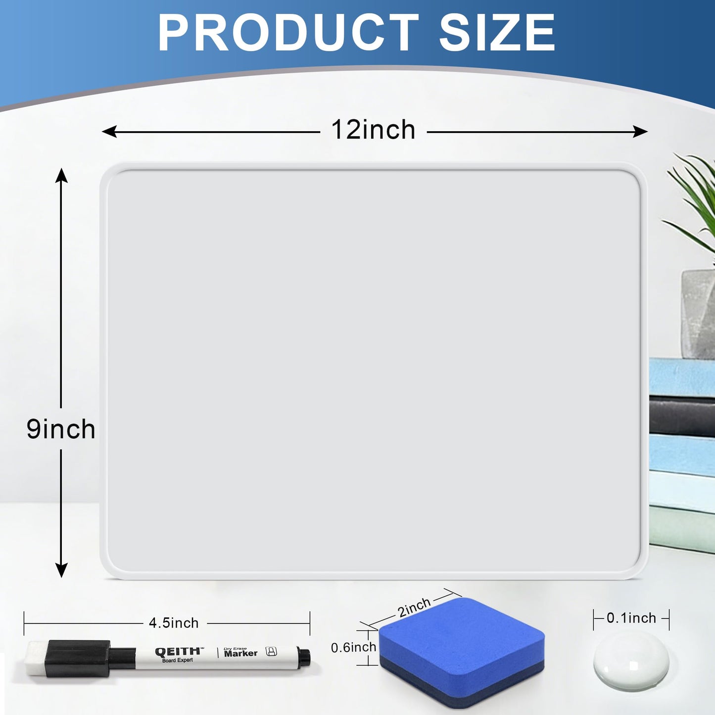 Magnetic Dry Erase Boards, 6 Pack 9 x 12 Inch Double Sided Portable Personal Small Whiteboards, Include 6 Markers, 6 Erasers, 12 Magnets for Kids, Students, Teachers Classroom School Supplies