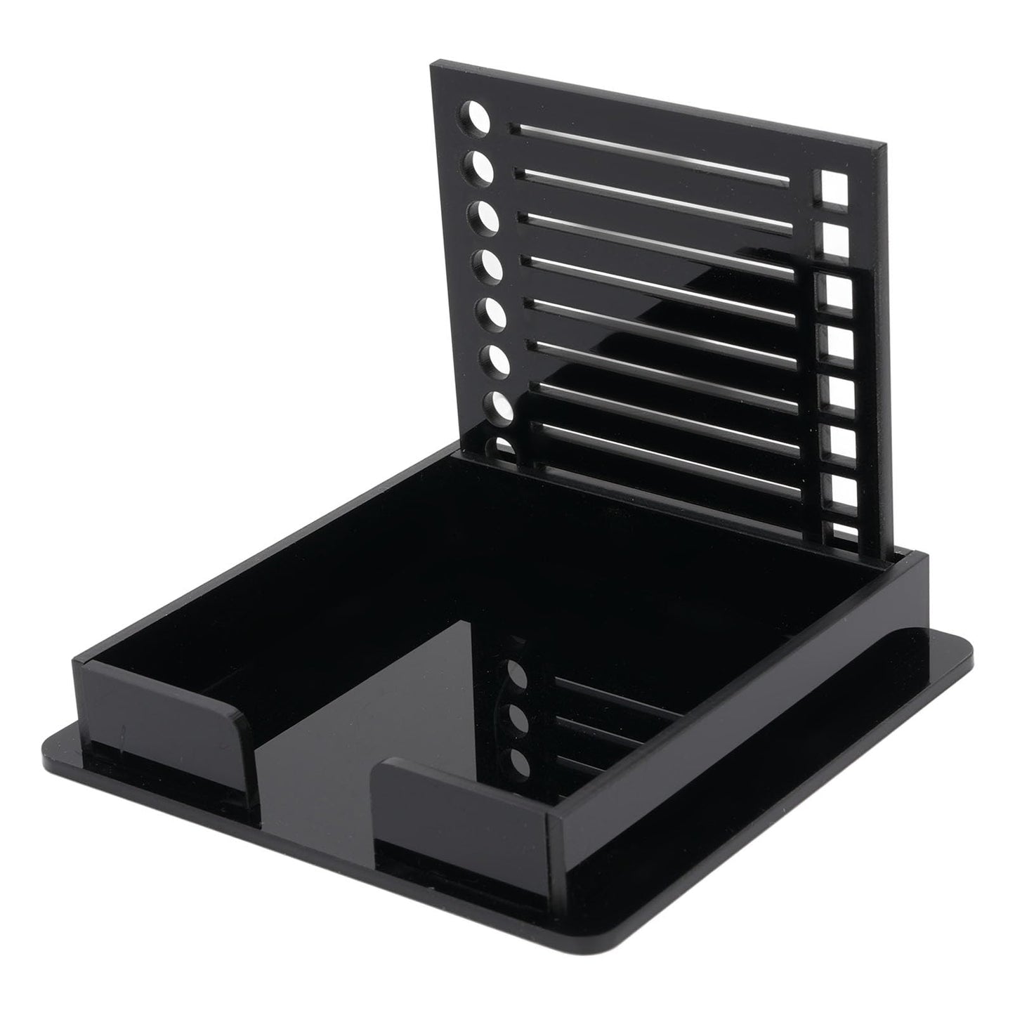 Yosoo Sticky Note Holder with Stencil, ABS Memo Pad Organizer for 3x3 Inch Note Pad Up Notes, High Strength and Toughness, Boost Work Efficiency