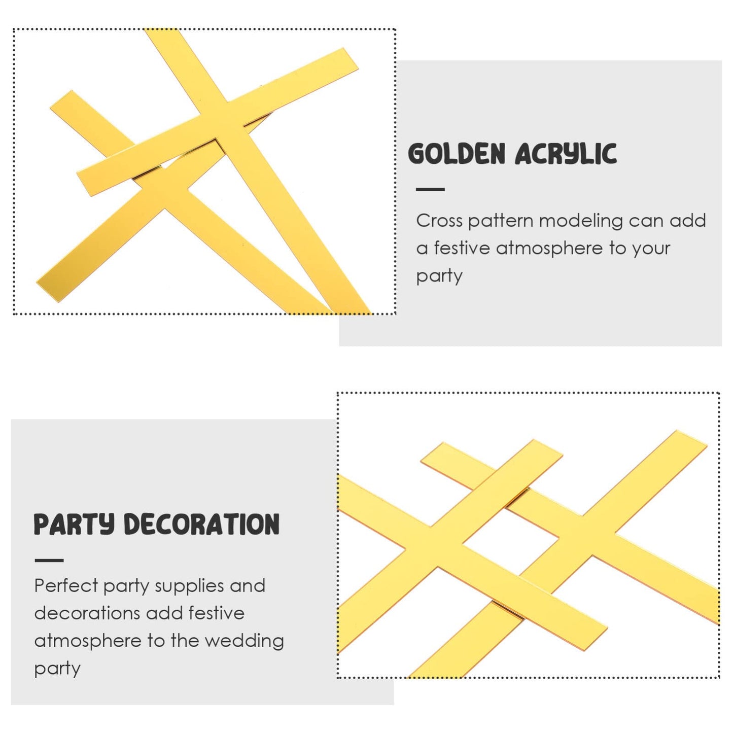 Gadpiparty 10pcs Gold Cross for Cake, Cross Cake Topper Baptism, Wedding Party Props Baptism Dessert Toppers Creative Inserts for Birthday Anniversary Cupcakes