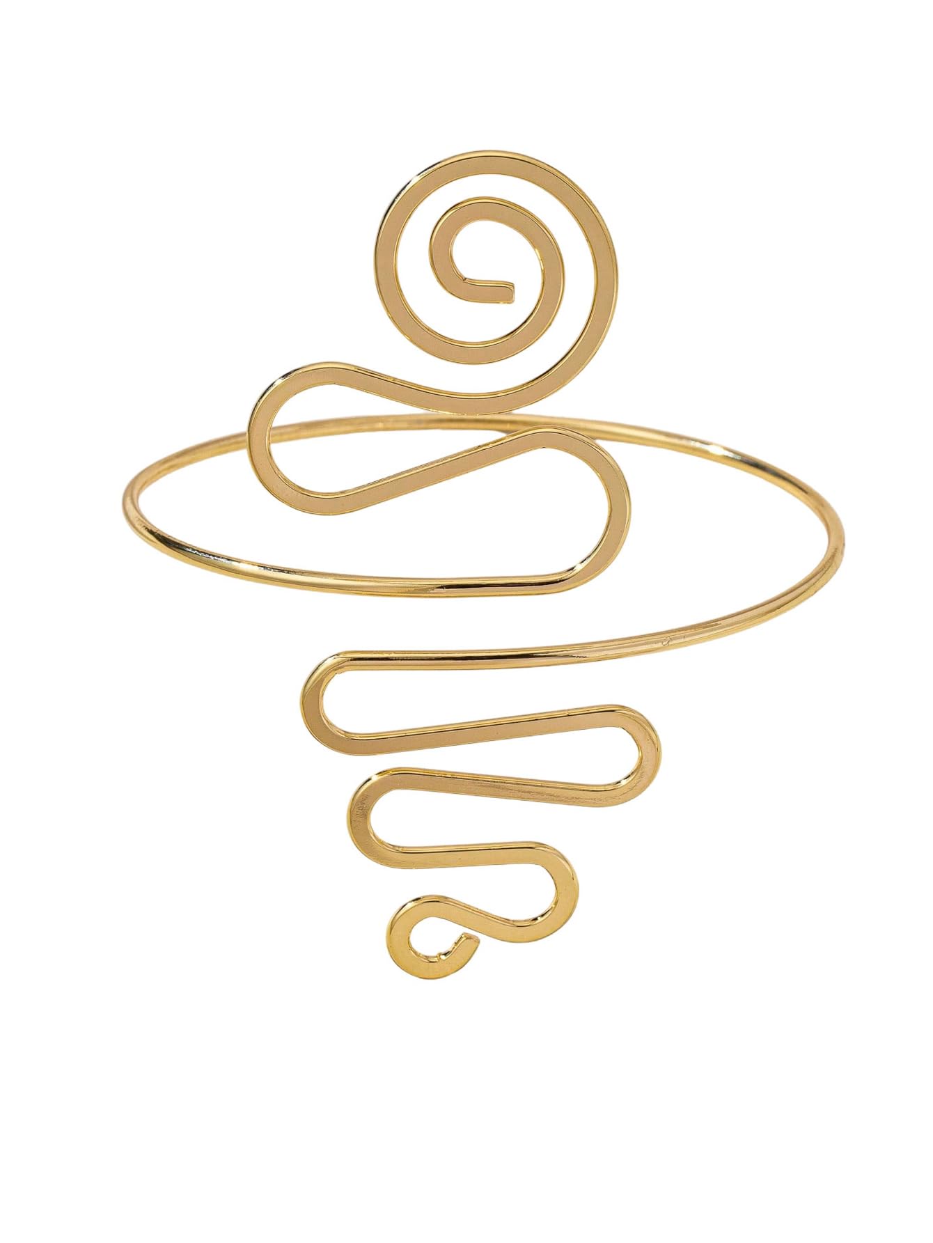 MakeMeChic Beach Gold Arm Cuff Jewelry for Women Bangle Band Armlet Flower Upper Arm Cuff Bracelet Summer Beach Essentials Gold One-Size