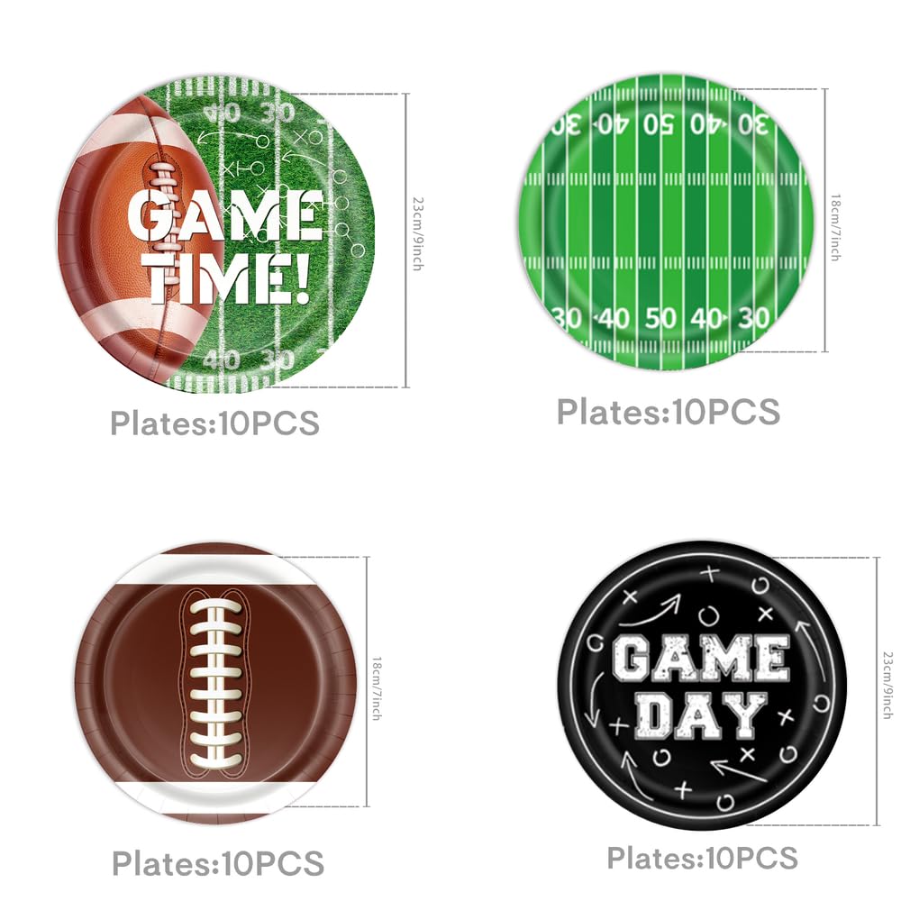 Party Supplies Set | Complete Kit with Plates, Cups, Napkins, Banners, Balloons & Cake Toppers | Game Day & Birthday Decorations