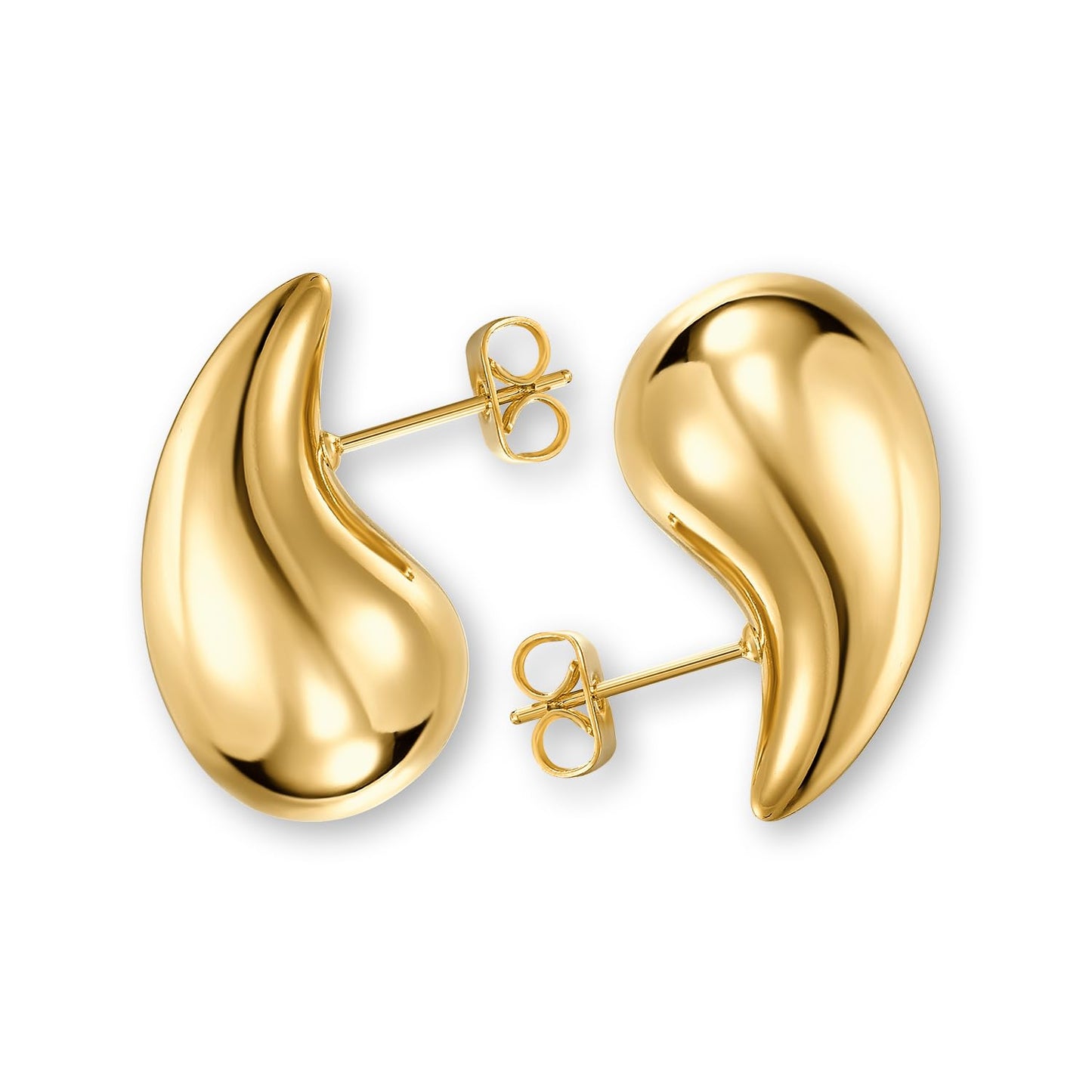 Teardrop Earrings Dupes for Women Gold Chunky Hoop Earring Dangle Earrings Water Drop Hypoallergenic Earring for Women