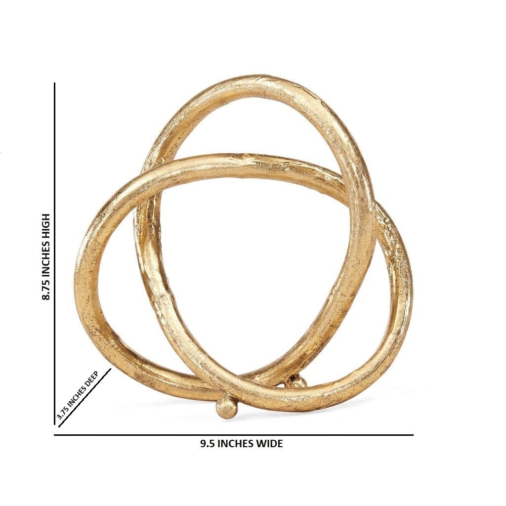 Danya B. Gold Eternal Loop Metal Art Abstract Sculpture. This Unique Accent Piece Symbolizes an Unending Cycle of Life. Perfect for Wedding, Anniversary, Home or Office Decor