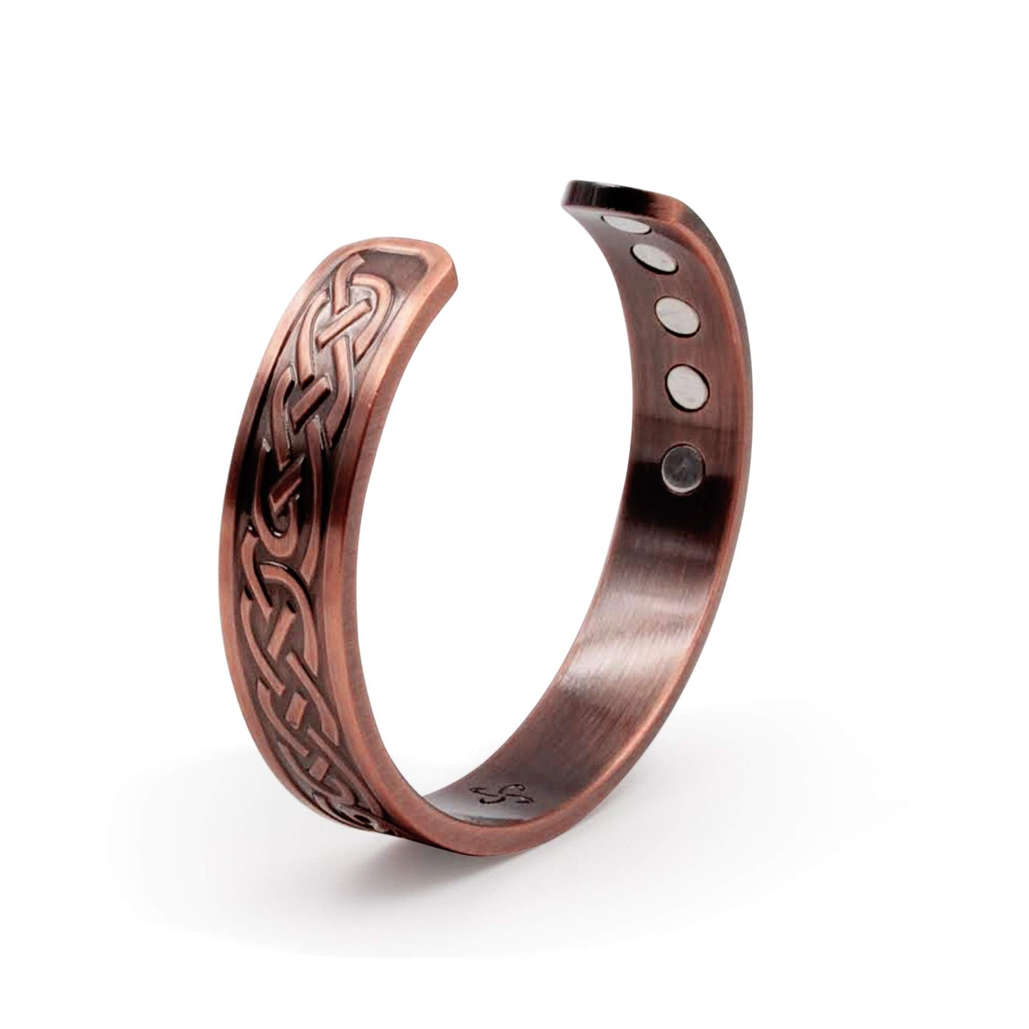 Reevaria Heavyweight Large Copper Celtic Magnetic Cuff Bracelet for Men, with 10 Magnets