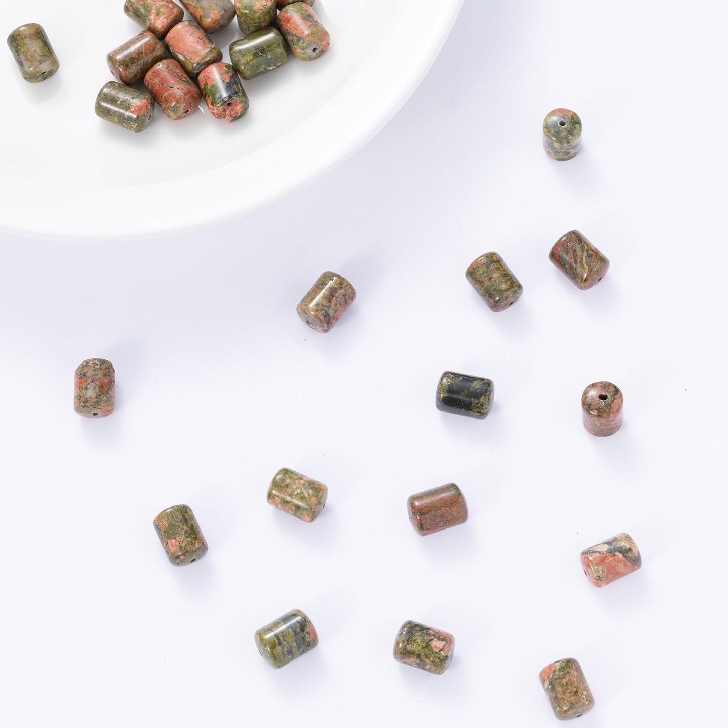 Natural Unakite Cylinder Tube Beads 10x14mm 38cm/str Loose Semi Gemstone Stone Beads for Making Bracelets Necklace